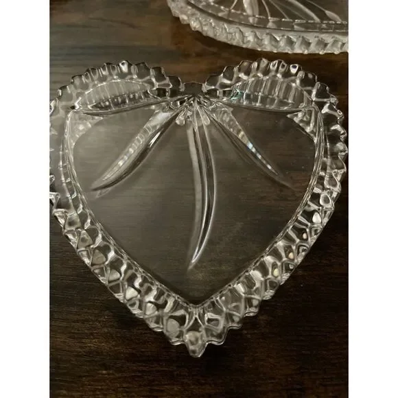 VNT Wedgwood Crystal Trinket Jewelry Box Cut Glass Heart Keepsake NWT